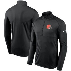 Men's Cleveland Browns Nike Black Fan Gear Element Performance Half-Zip Pullover